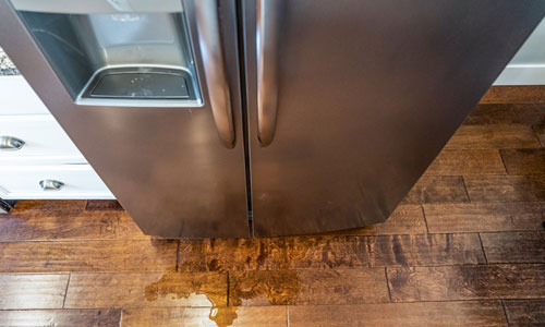 Water leakage inside or below the fridge